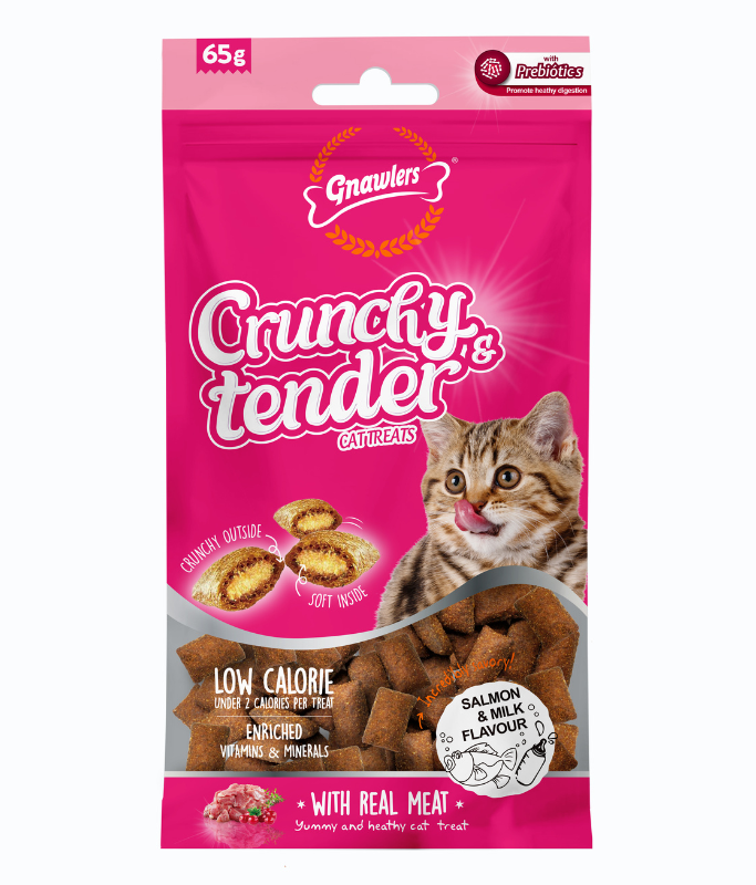 Gnawlers Crunchy & Tender Cat Treats 65g -