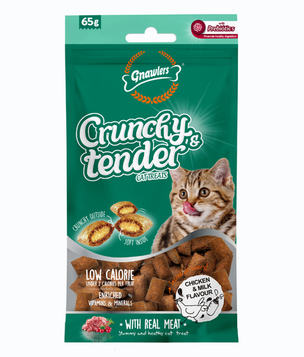 Gnawlers Crunchy & Tender Cat Treats 65g -