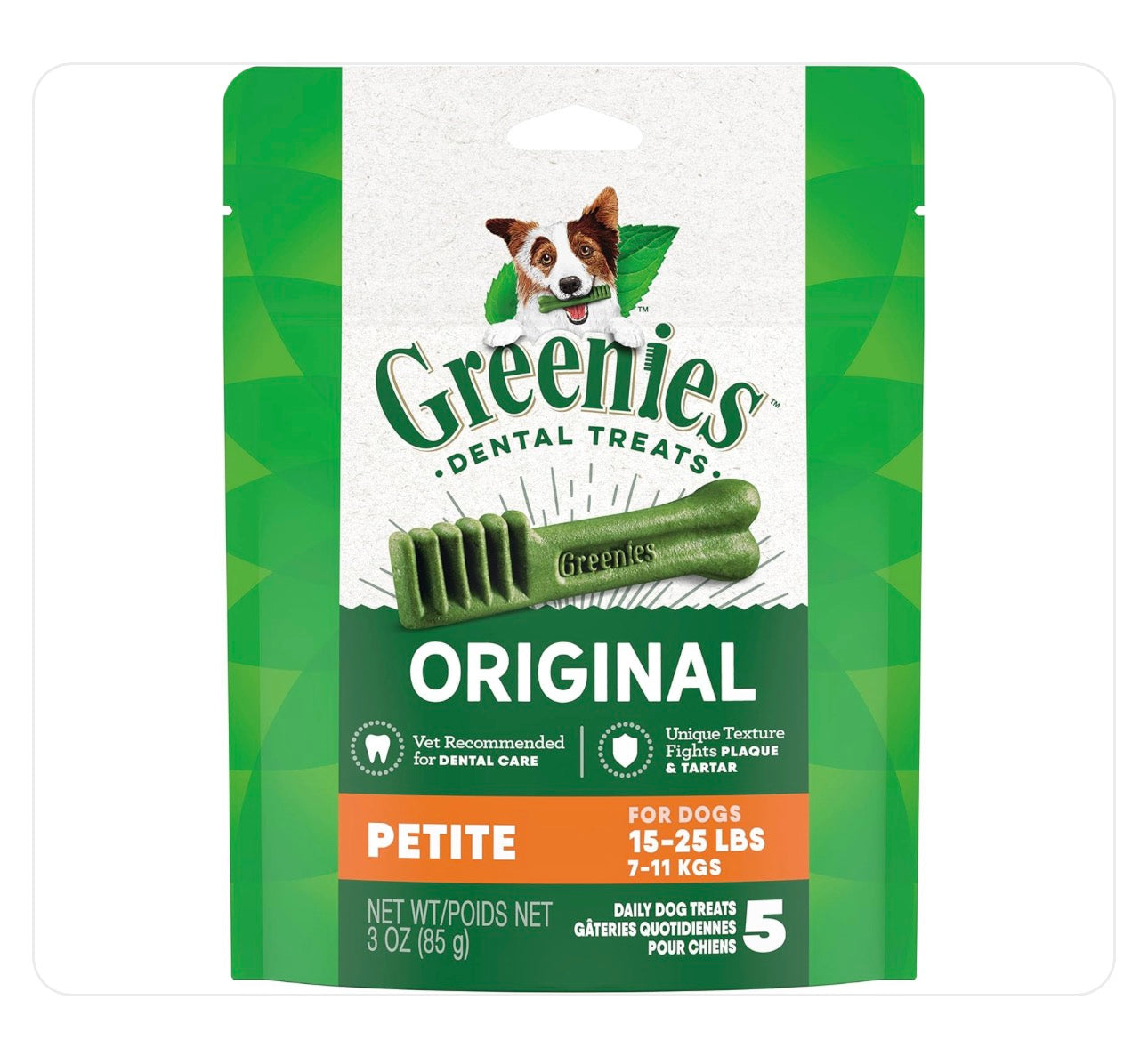 Greenies Canine Dental Treats Original Petite for Dog 85g - 3 oz