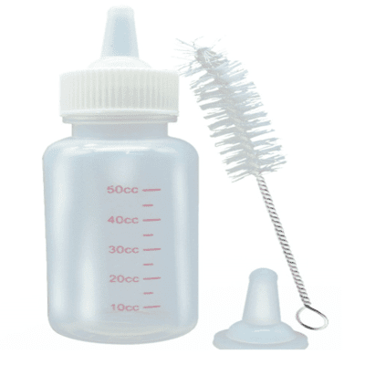 Cozy Paws Pet Nursing Feeding Bottle Pet Milk Feeder With Replace Nipples And Brush - 50 ml