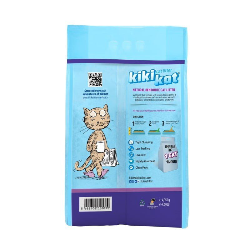 Kiki Kat White Bentonite Clumping Cat Litter – Lavender – 5L (4.35 Kg)