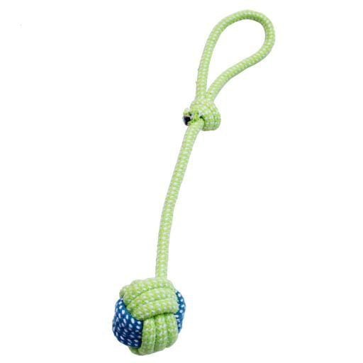 Pets Club Dog Toy Cotton Rope Knot Ball Green